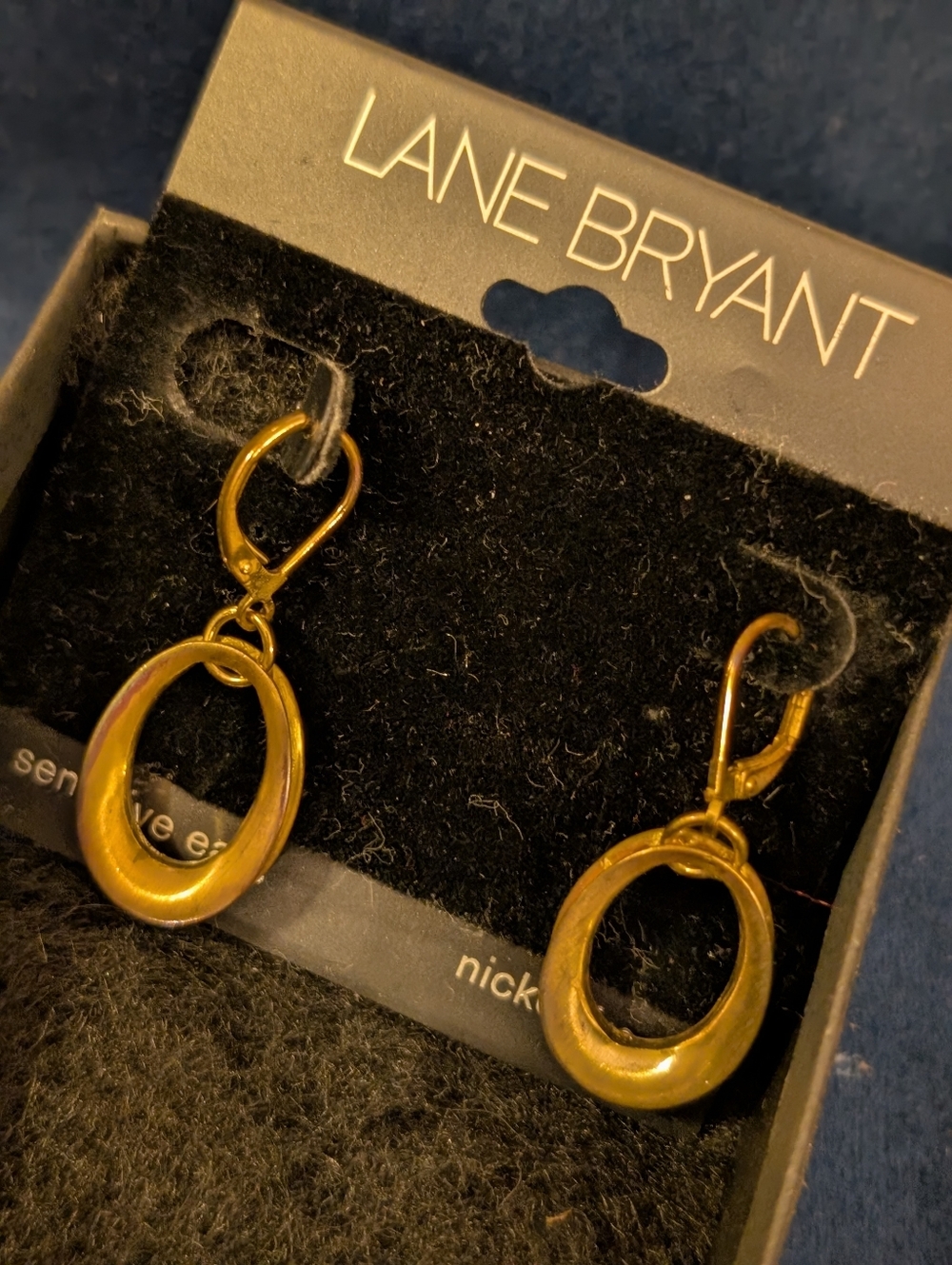 Lane Bryant Gold-Tone Open Oval Drop Earrings